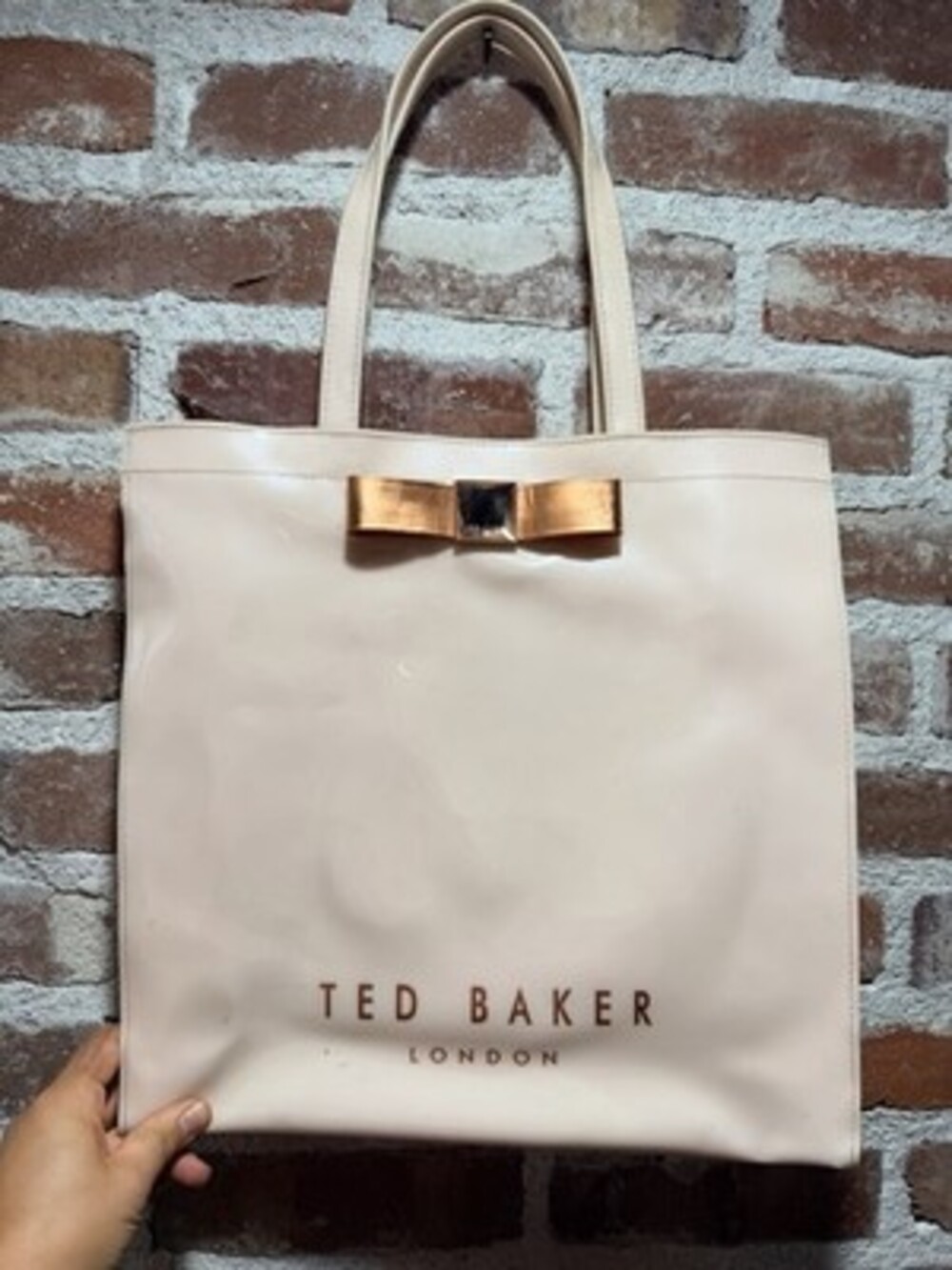 Ted Baker London Blush Pink PVC Jelly Tote Bag Rose Gold Bow Large Shopper